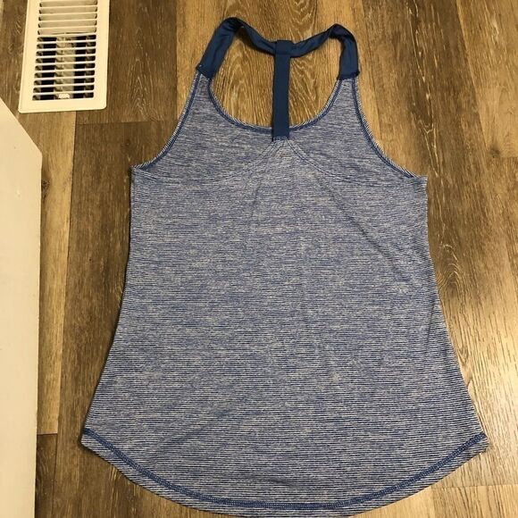 Jockey t back racerback workout blue striped tank top size small - Picture 3 of 9